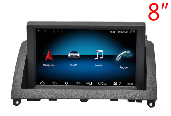 Mercedes Benz C klass W204 Android bilstereo multimedia GPS eftermontera bil navigation bluetooth retrofit Apple CarPlay & android auto