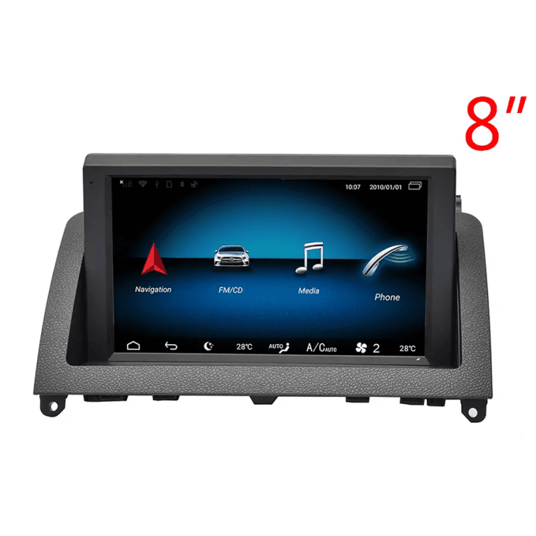 Mercedes Benz C klass W204 Android bilstereo multimedia GPS eftermontera bil navigation bluetooth retrofit Apple CarPlay & android auto